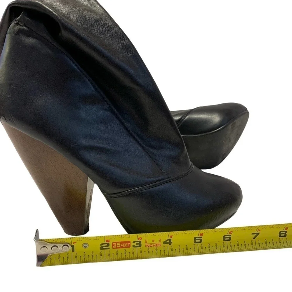 Brand Black knee high black boots with side zipper